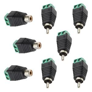 10Pcs RCA 남성과 여성 플매트 카펫 러그-AV 나사 터미널 오디오 카메라 스피커 호환 와이어 케이블 커넥터
