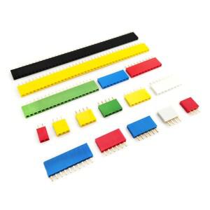 10개입 다채로운 단일 행 암 2.54MM 간격 핀 소켓 헤더 커넥터 2P 3P 4P 5P 6P 8P 10P