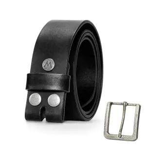 Wrangler 탈착식 버클이 달린 남성용 천연 가죽 벨트, 청바지용 38mm 캐주얼 선물, 블랙.