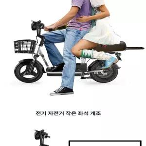 2인용 전기 자전거 블랙 2인용전기자전거 전동