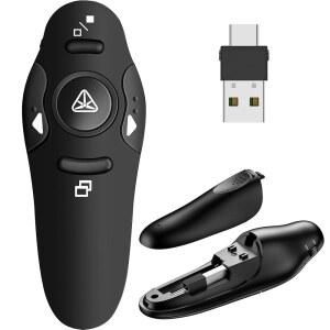 프레젠테이션 리모컨, 파워포인트 리모컨용 USB A 및 C 무선 프레젠터, Mac용 RF 2.4GHz 슬라이드 어드밴스터, 키노트, 컴퓨터, 노트북