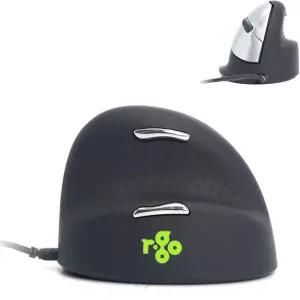 R-Go HE 공학적 마우스 브크 소웨어 포함 USB-C 유선 USB A 컨버터 수직 디자인 손목 터널 무음 클릭 지정