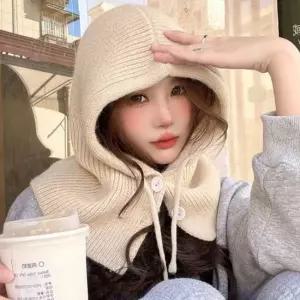 겨울철 캐주얼 버튼 후드 방한 바라클라바 워머 넥워머후드 후드넥워머 후드워머