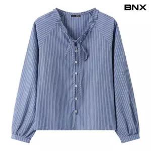 리본 넥 스트라이프 긴팔 셔츠 BY1BL012L0 1275084