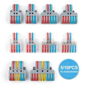 5PCS 와이어 커넥터 다색 레버 푸시 인 전기 케이블 홈 LED 정션 박스 범용 컴팩트 터미널 블록