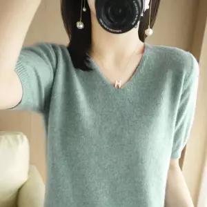 엘럽 여사친 니트 새봄 이너티 반팔 추동 브이넥 롱루즈핏티 루즈핏 박템2
