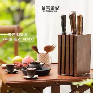 칼꽂이 칼집 주방 중식도 호두색 홀더 수납 보관 우드