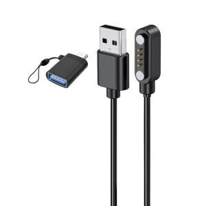 MOBVOI TICNOTE AI 음성 녹음기용 KONXISA 케이블 3피트 고속 충전 마그네틱 4핀 어댑터 USB 타입 포함 교체형