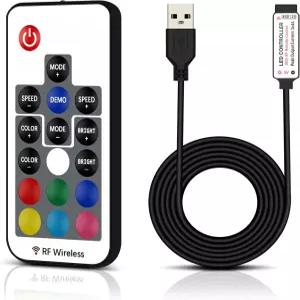 타오엘렌 RF 무선 리모컨 LED 컨트롤러 7키 디머 5v 5050 3528 2835 RGB 스트립 조명용 미니 4핀