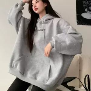 [하프클럽/]기모 후드티 겨울 츄리닝 레터링 오버핏