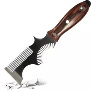 핀스톤 페인트 브러시 및 롤러 클리너 도구 - 빗 용제 저항 스테인리스 칼날 프리미엄 너도밤나무 손잡이