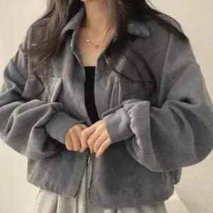 [하프클럽/]벌룬소매 코듀로이 긴팔 셔츠 여성 골덴 남방
