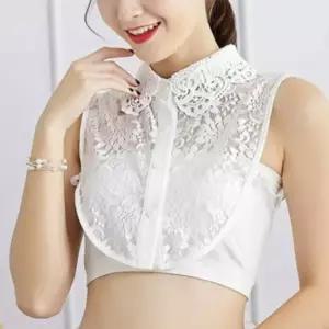 여성 레이어드 플라워 레이스 페이크 넥카라 공갈카라