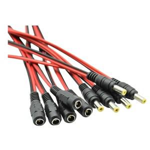 15 10 조각 남성 여성 DC 전원 커넥터 TV 카메라에 대 한 5V 12V 5.5x2.1mm 와이어 케이블 플매트 카펫 러