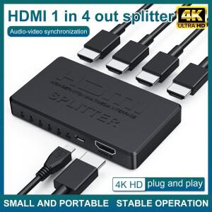 1in 4 Out HDMI 호환 분배기 HD 4K 비디오 스위처 케이블 어댑터 PS4 노트북 모니터 TV 박스 프로젝터 용 1