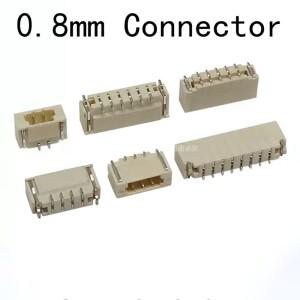 10PCS 0.8mm 피치 커넥터 SMD 수 소켓 2P 3P 4P 5P 6P 7P 8P 9P JST IDC 리셉터클 교체