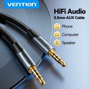 Vention 3.5mm 잭 오디오 케이블 남성-남성 Aux 잭휴대폰용 자동차 헤드폰 스피커 호환 와이어 라인 코드
