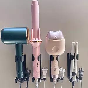 헤어 컬러 스트레이트너 거치대 컬링 브래킷 욕실 홈 액세서리용 벽걸이 드라이어 정리함 1PC