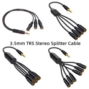 Nku 3.5mm 18 TRS 남성 23456 포트 여성 잭 헤드폰 분배기 케이블 PC TV MP3 스피커 호환 용 스테레오 AUX