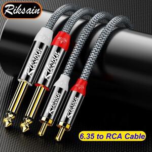 RCA-14 오디오 케이블 듀얼 14인치 TS-듀얼 RCA 스테레오 상호 연결 케이블스피커 호환 믹서 증폭기 TV 등
