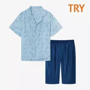 TRY 남성 레이온 인견 반팔잠옷 커플 홈웨어 실내복 (16535874A)