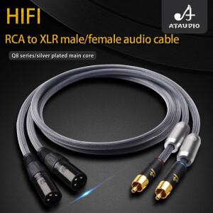 하이엔드 하이파이 RCA-XLR 밸런스드 오디오 케이블 앰프 DAC 2RCA 수-2XLR 수-암 상호 연결 한 쌍