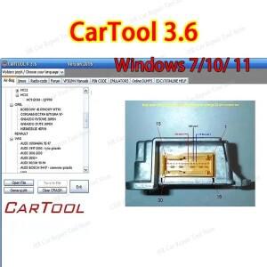 CarTool 3.6 Immo 및 에어백 재설정용 자동차 도구 유지 관리 소프트웨어 Windows 7/10/11