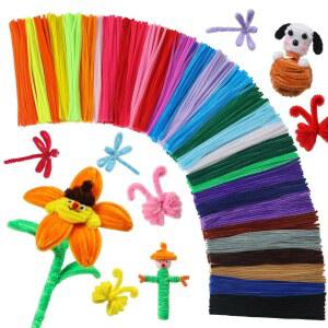 RXTODIY 1050PCS 30가지 컬러 다양한 12인치 색상 샤닐 파이프 멀티 클리너