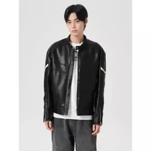 에잇세컨즈 페이크 레더 레이서 점퍼 블랙 레더재킷 페이크레더 21493ZAY25 44