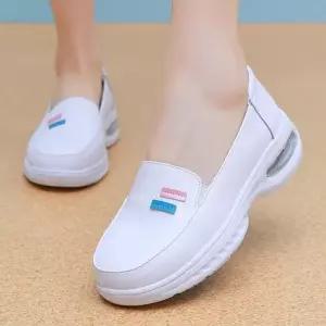 여성용 여름 하이탑 미끄럼 통기성 간호사 슈즈 발쿠션 가볍고 키높이 의료화 방지 BE2