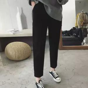 모직 핀턱 허리밴딩 슬랙스 바지 데일리 팬츠 정장룩
