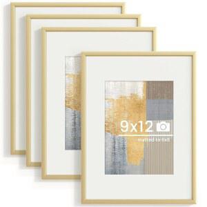 비너스마일 9X12인치 - 액자, 액자 얇은 6X8 탈착식 금속 알루미늄 매트 9X12