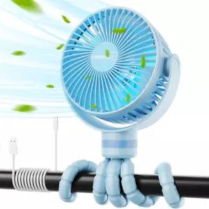 Momcozy 8000mAh 휴대용 유모차 팬 27시간 초장기 배터리 수명 탈착식 4단 360 회전 LED 야간 조명 2가지