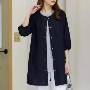 [데드라](110size)보턴라운드린넨자켓 OUC3020
