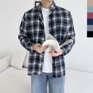 [라일리의류] Rly 오버핏 정장남방 가을 데일리 스트라이프 와이셔츠