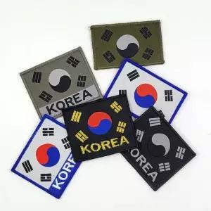 대한민국 와펜 자수 ZF 태극기 밀리터리 전투복 와펜 휘장 견장 패치.군복