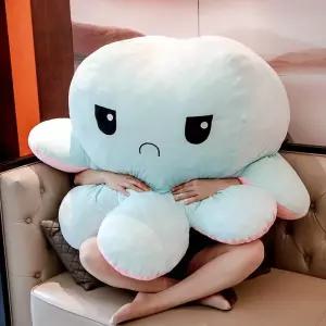 대형 양면 변신 거대 문어 대왕 선물 동물 새일 감정표현 애착 봉제 쿠션