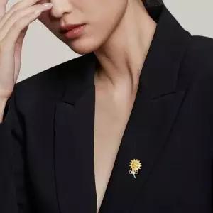 옷핀 ZF 패션 해바라기 미니 액세서리 브로치 럭셔리브로치 브로치핀 옷핀브로치