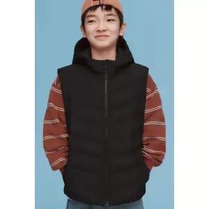 ZARA 워터 프루프 초경량 후드 베스트 - 블랙