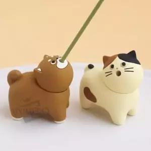 고양이 시바견 강아지 미니 인센스 스틱 향꽂이 홀더