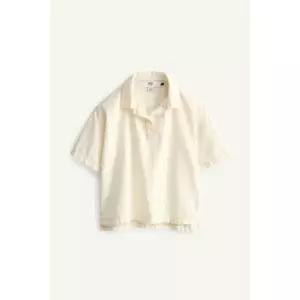 ZARA LIMITED EDITION 콘트라스트 스티치 셔츠 - 스크래치 화이트