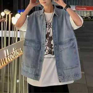 [잇백잇슈] 남성빈티지데님베스트 캐주얼 봄가을 조끼 (21292784A)
