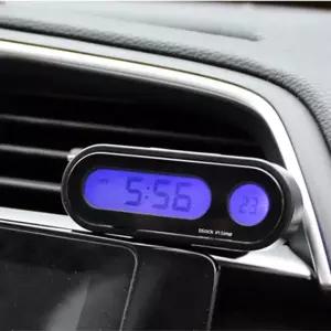 (옵션 차량용 LED 시계)자동차 차량용 대쉬보드 부착식 LED 시계 온도계 차량부착식시계 차량용시계 미니시