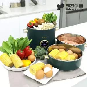 [키친아트] 3단 멀티찜기 그린 KA-G2534 멀티쿠커[34939788]