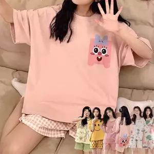 [로즈엘리](상하세트) 스위트 캐주얼 반팔+3부 반바지 파자마 잠옷 6컬러 (단품) 2026