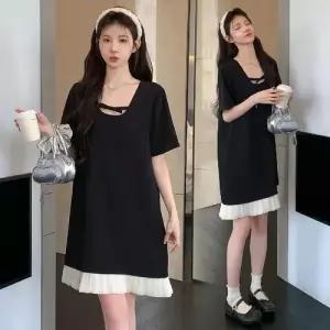 여친 스커트 원피스 검정 롱 여름 임부복 빅사이즈 스몰 트렌디 아이템 HT2