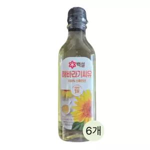 백설 해바라기씨유 500ml, 6개