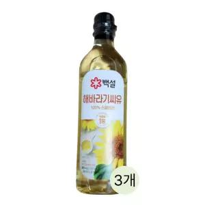 백설 해바라기씨유 900ml, 3개