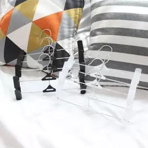 [가쯔]검정 화이트 집게 바지걸이 30개 모음[35876573]