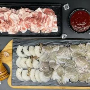[1+1] 간편 밀키트 쭈삼새 세트 / 주꾸미, 삼겹살, 새우, 소스 총 1.2kg